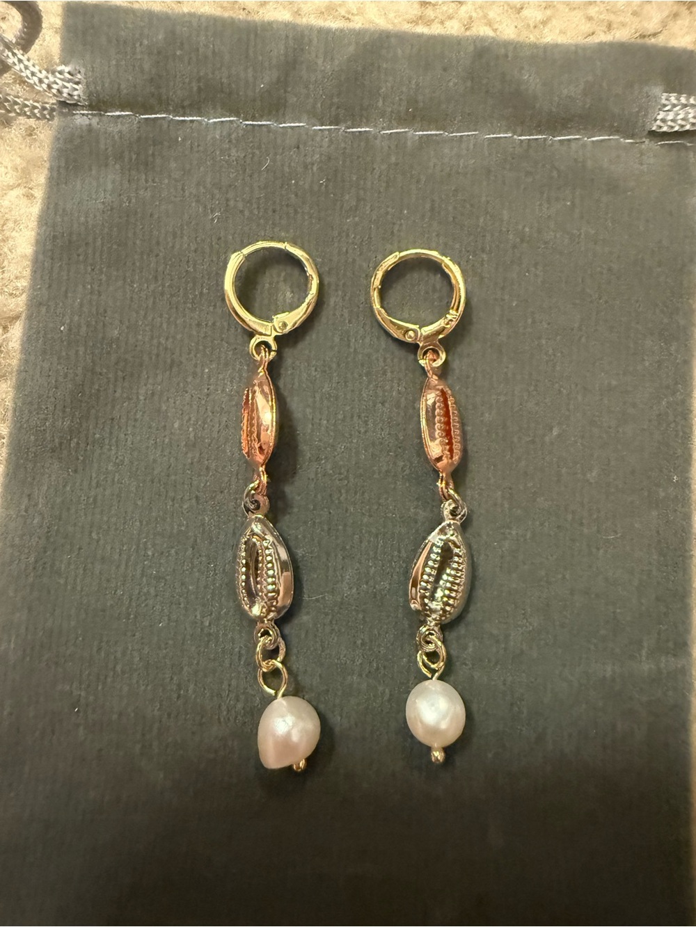 Multi Gold-Tone Faux Pearl Drop Earrings